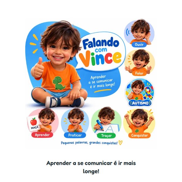 Tela do aplicativo Falando com Vince